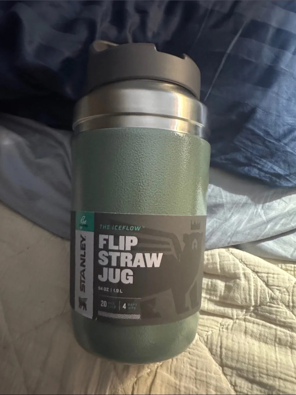 Stanley Green Flip Straw Jug with Gray Lid - Picture 1 of 3